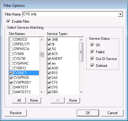 Filter Options